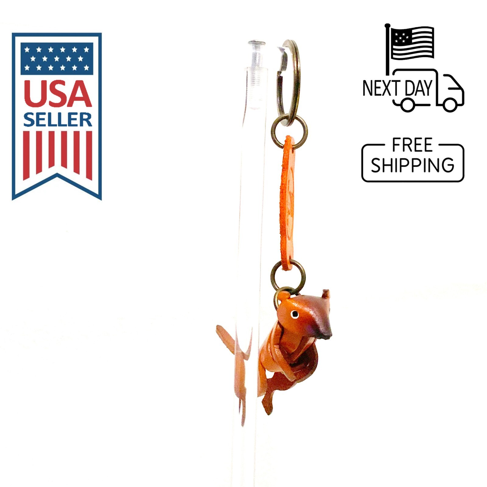 Meerkat Handmade Leather Keyring