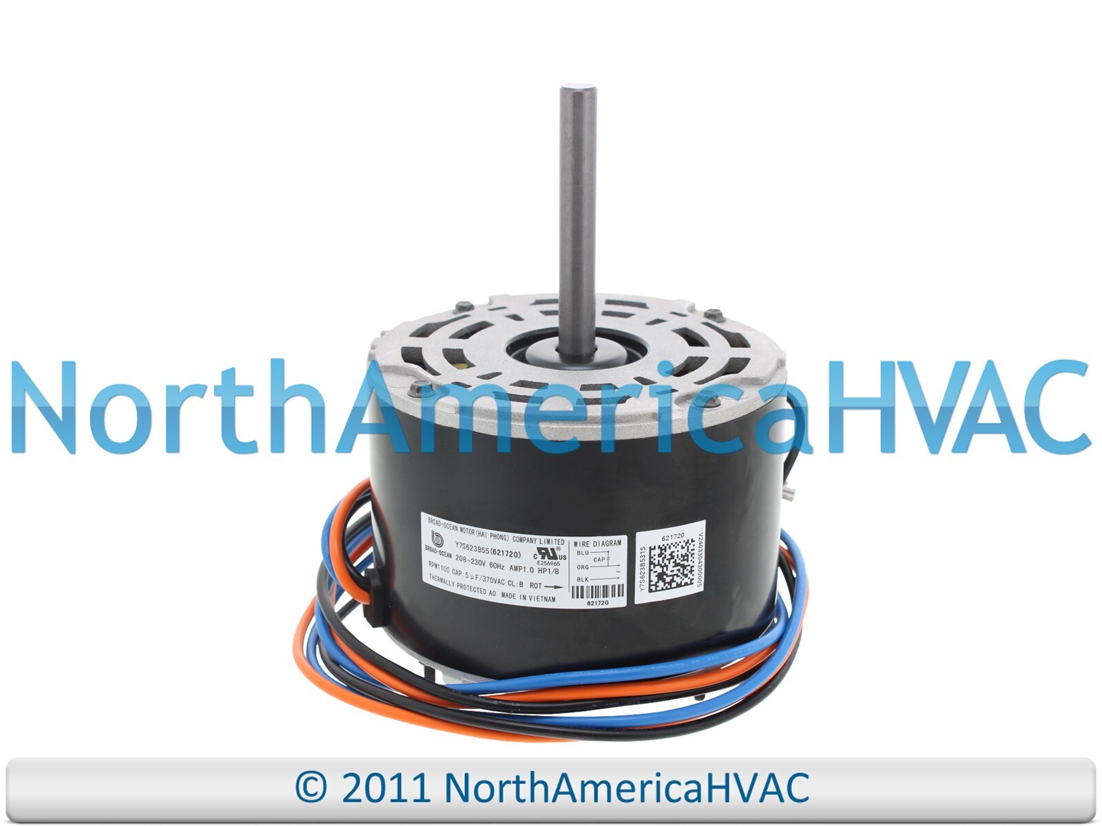 OEM Condenser Fan Motor 1/8 HP 1000 RPM Fits Zhongshan Broad-Ocean 5KCP39CGP987S