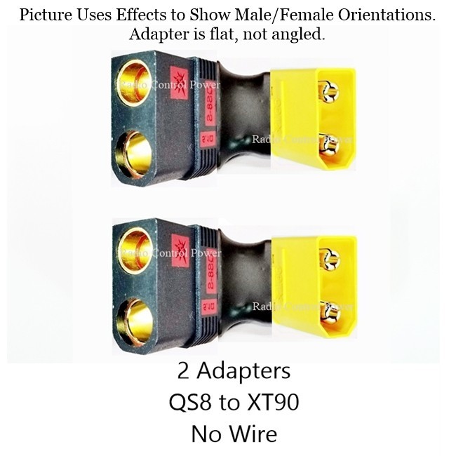 RCP-QS8 to XT90 (2) No Wire Adapters 8 awg Equivalent