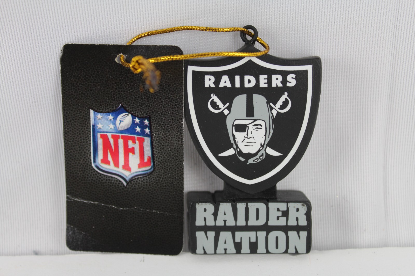 Las Vegas Raiders Nation NFL Resin Ornament Keychain Logo Cut BRAND NEW