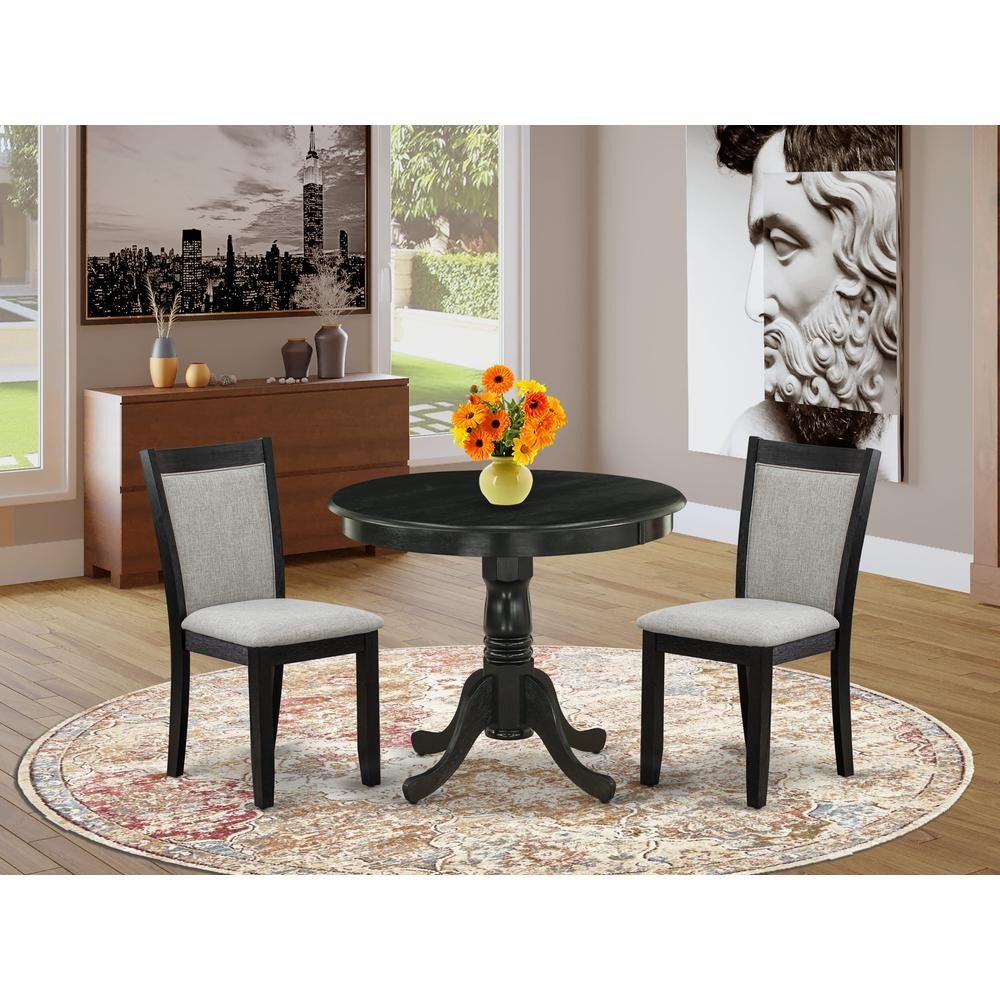 East West Furniture 3-Pc Dining Room Table Set Contains a Wooden Dining...