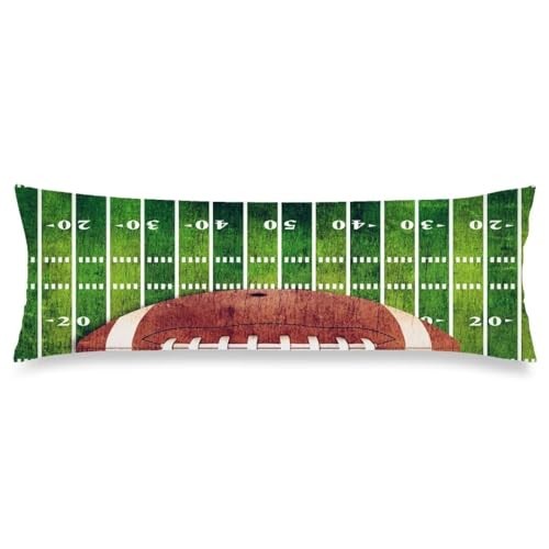 Football Field Body Pillow Cover 20"x54" Pillow Case American Football Green