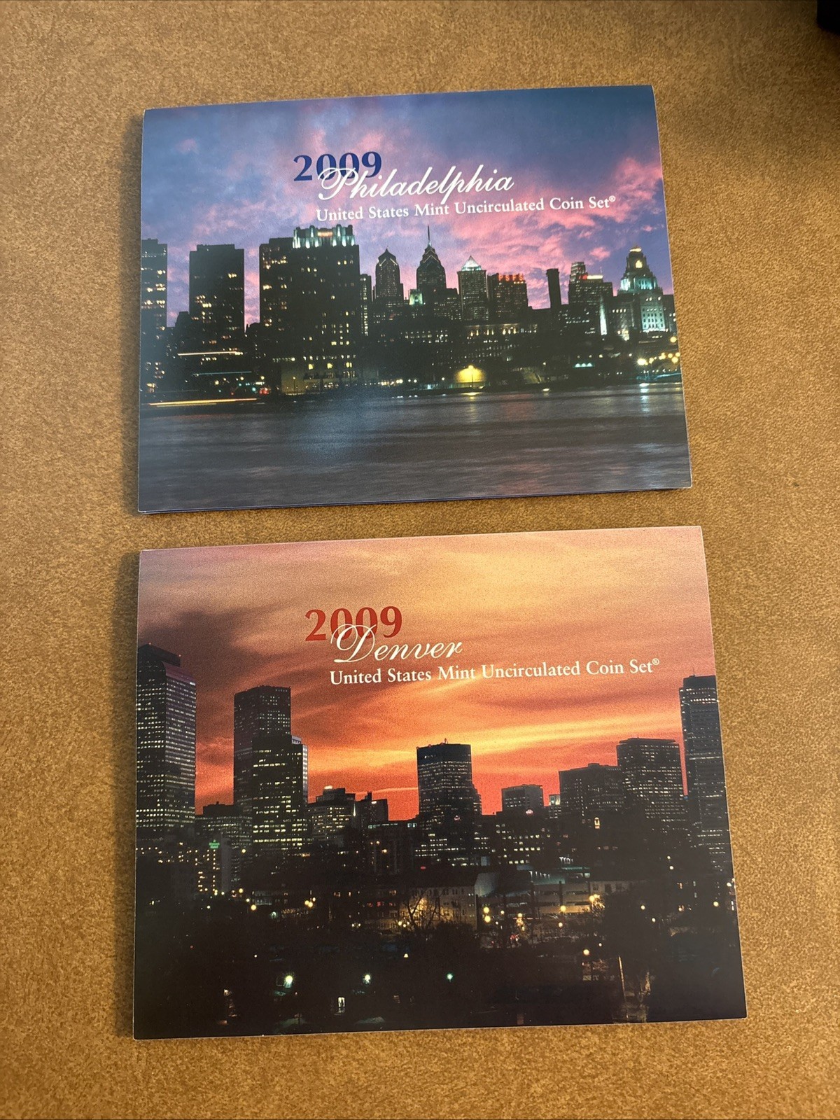 One lot of 2 sets. 2009 Uncirc. Coin Set U.S. Mint Denver and Phil. with COA