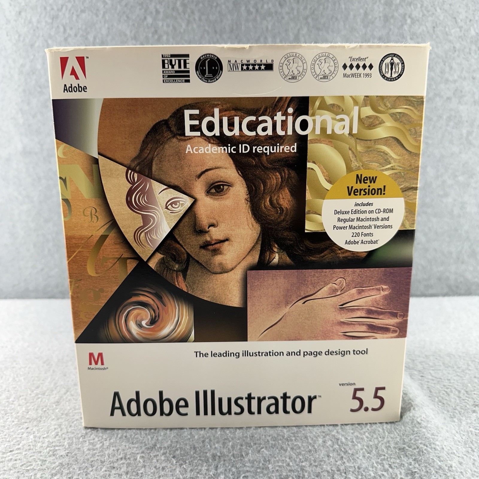 Adobe Illustrator 5.5 for Macintosh and Power Mac (CD ROM + Floppy Disc) 1994