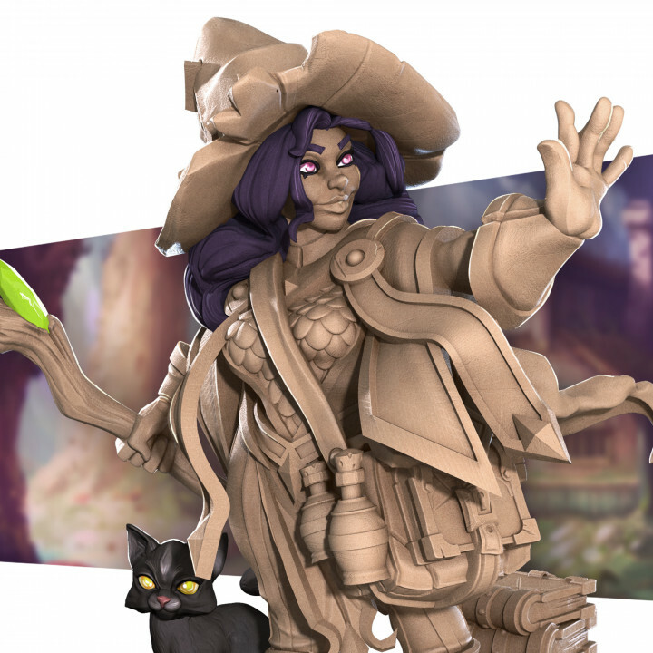 Halfing Female Wizard - Staff  - Bite the Bullet - Fantasy D&D Miniature