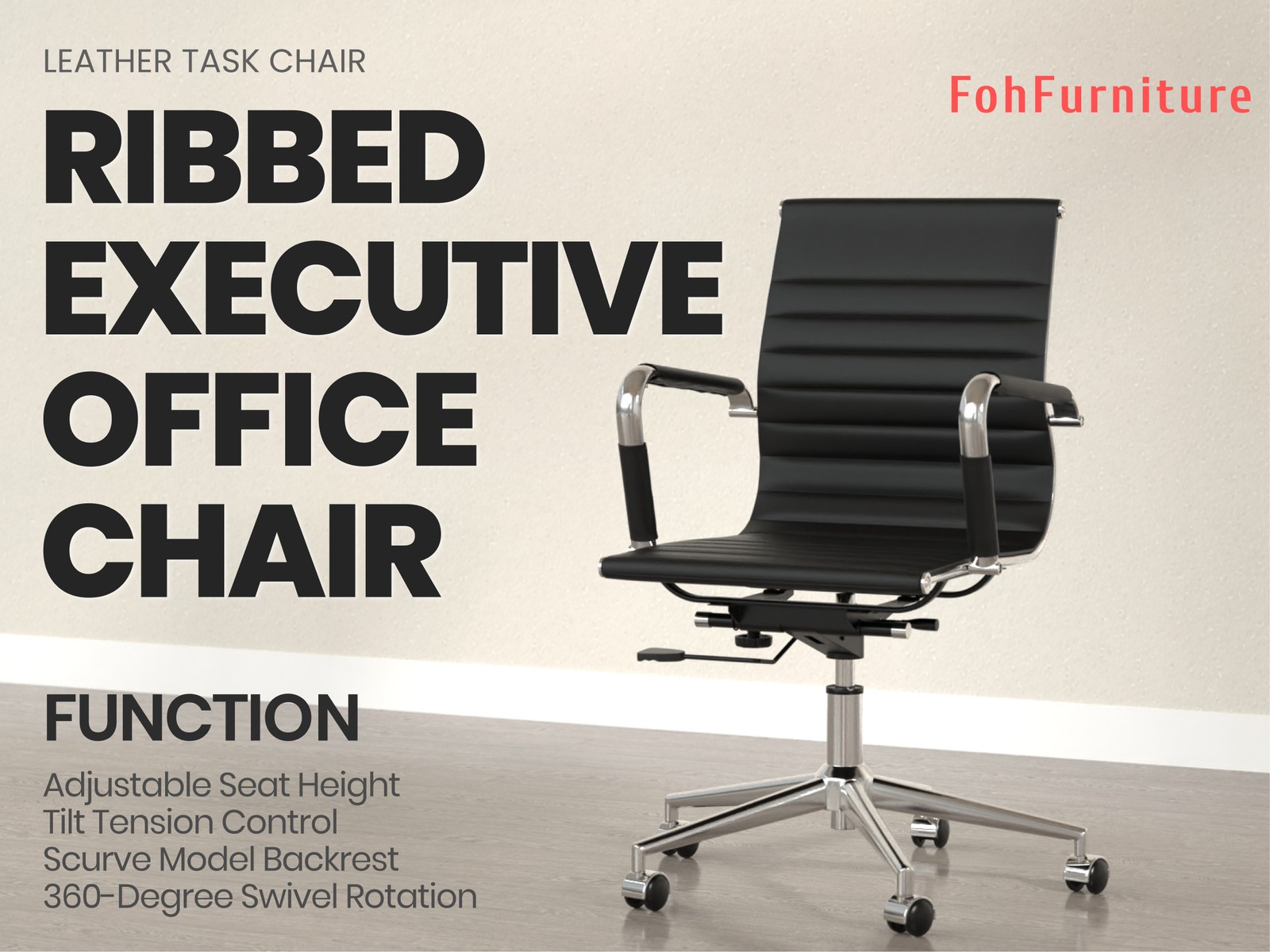 Ergonomic Mid-Back PU Leather Executive Office Chair for Conferences