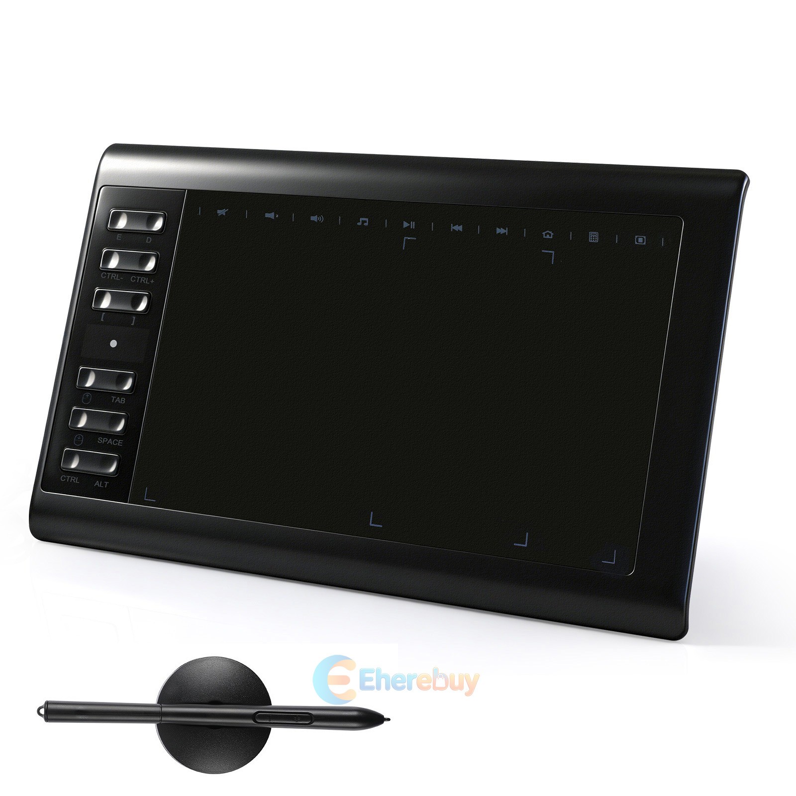10x6" CProfessional Digital Graphic Drawing Tablet + Battery-Free Pen 12 Hot Key