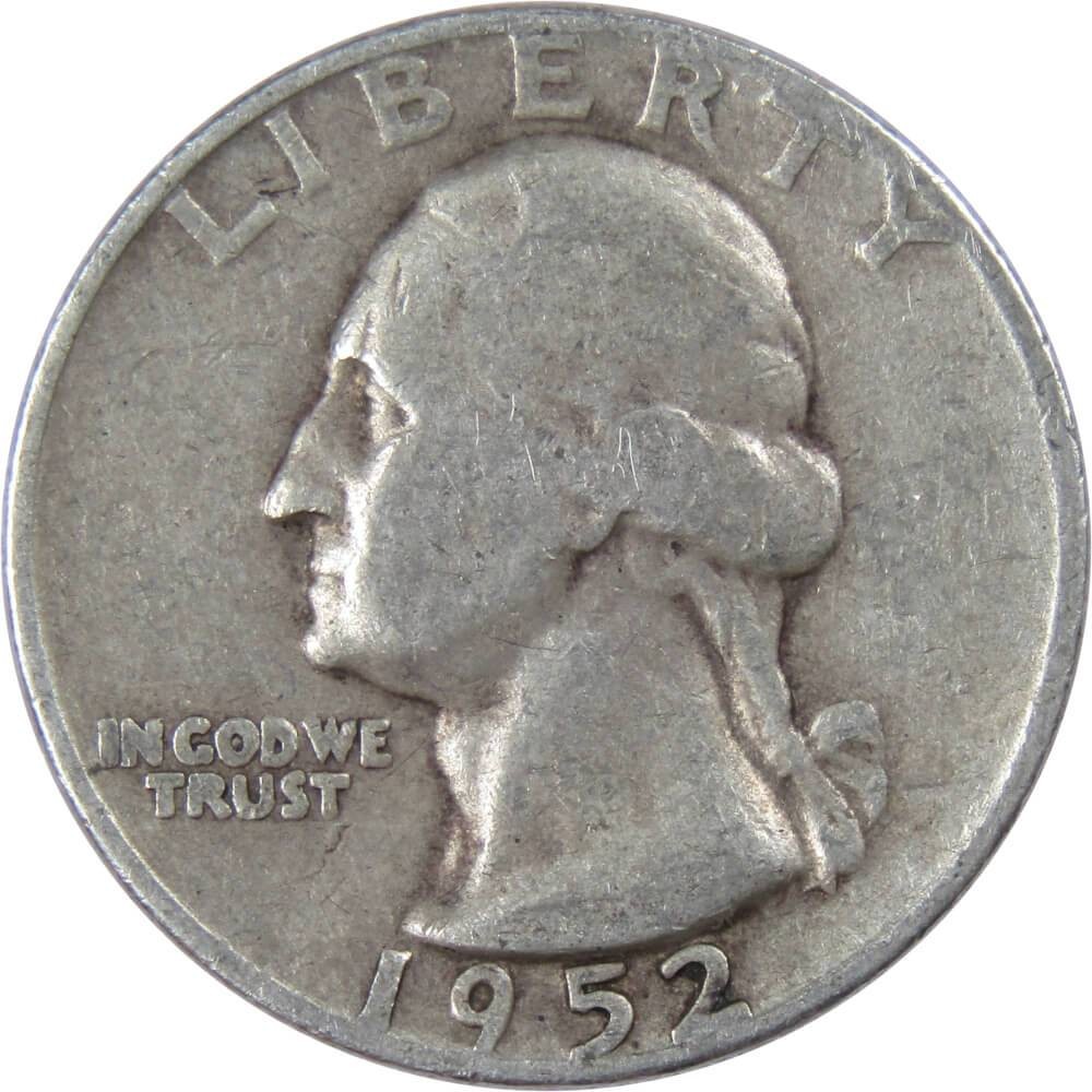1952 D Washington Quarter Circulated Silver 25c Coin Collectible
