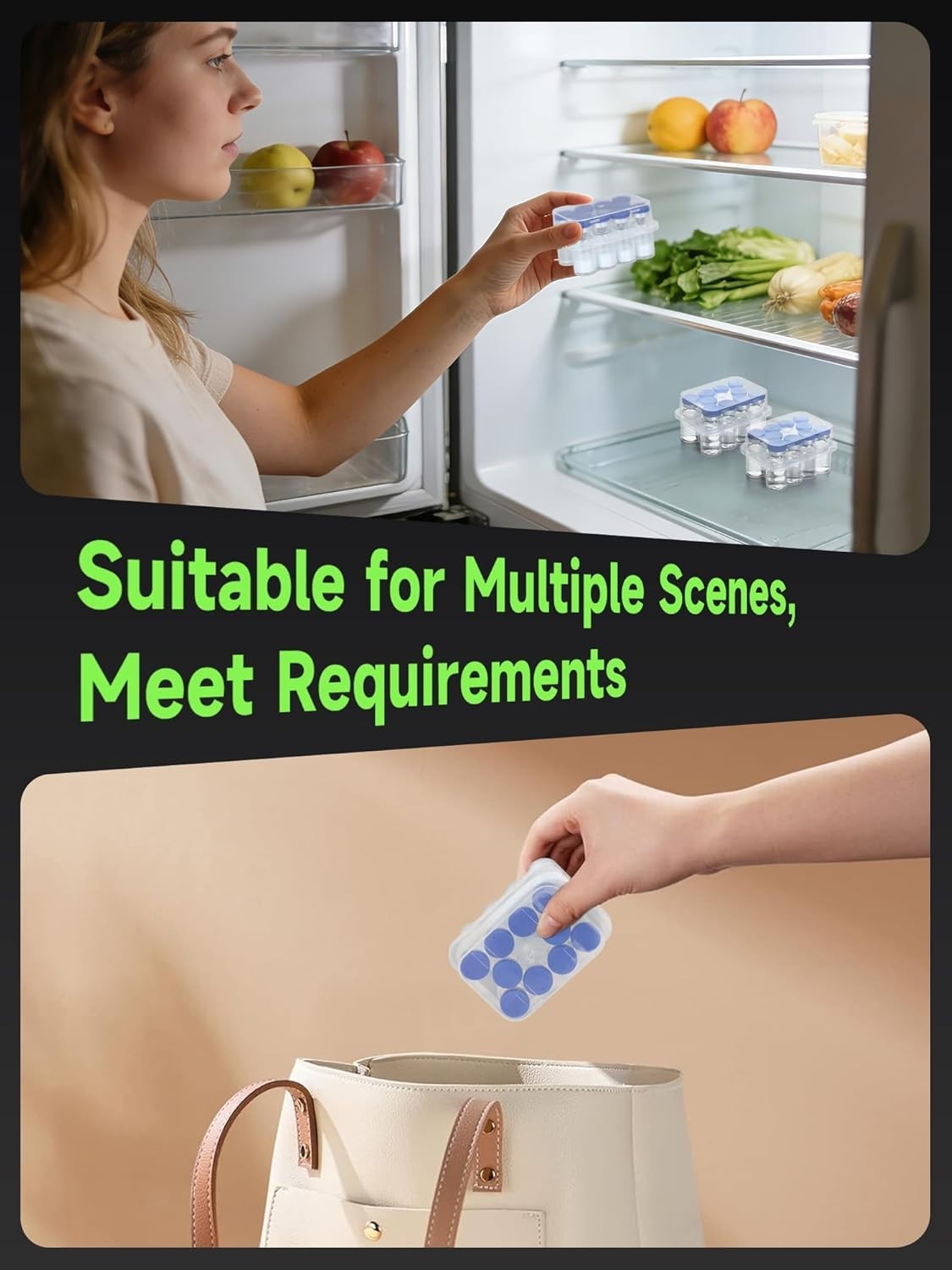 10-Slot 3ml Insulin Vial Storage Case - Secure & Transparent Organizing Solution