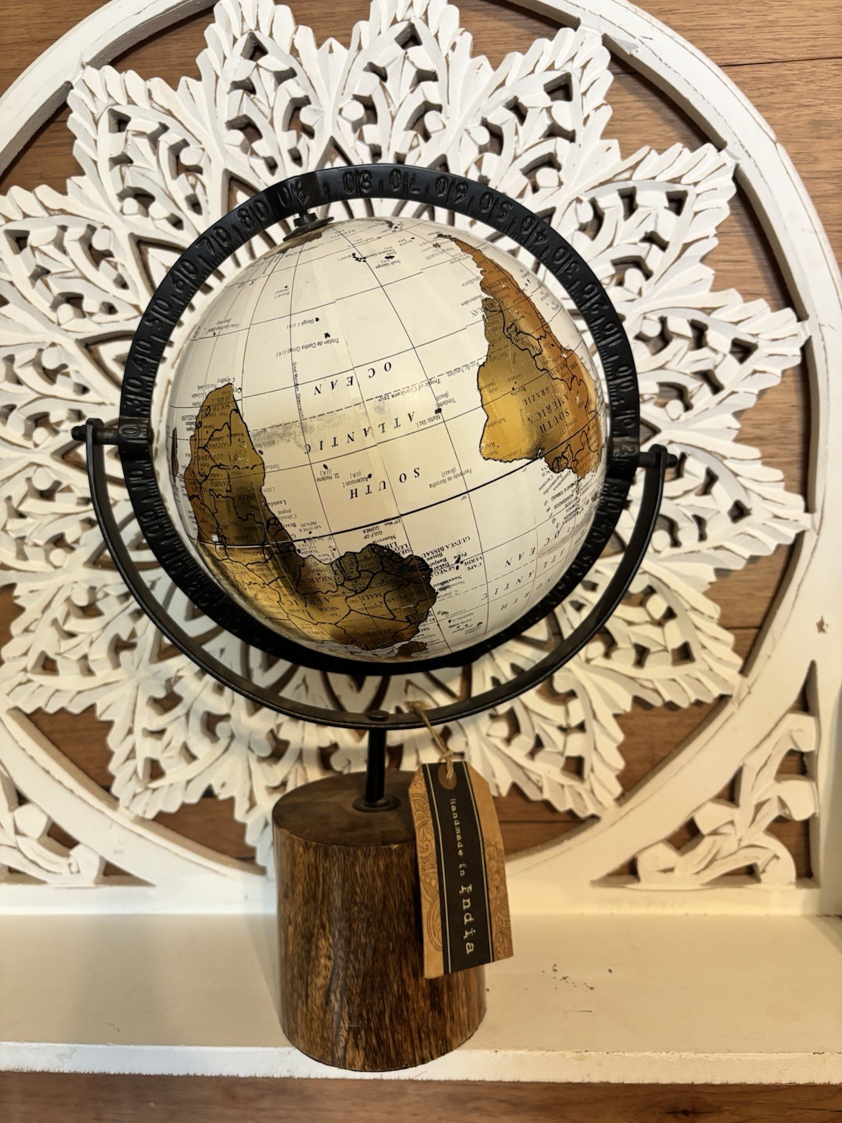 Handmade In India World Globe. NEW And Beautiful
