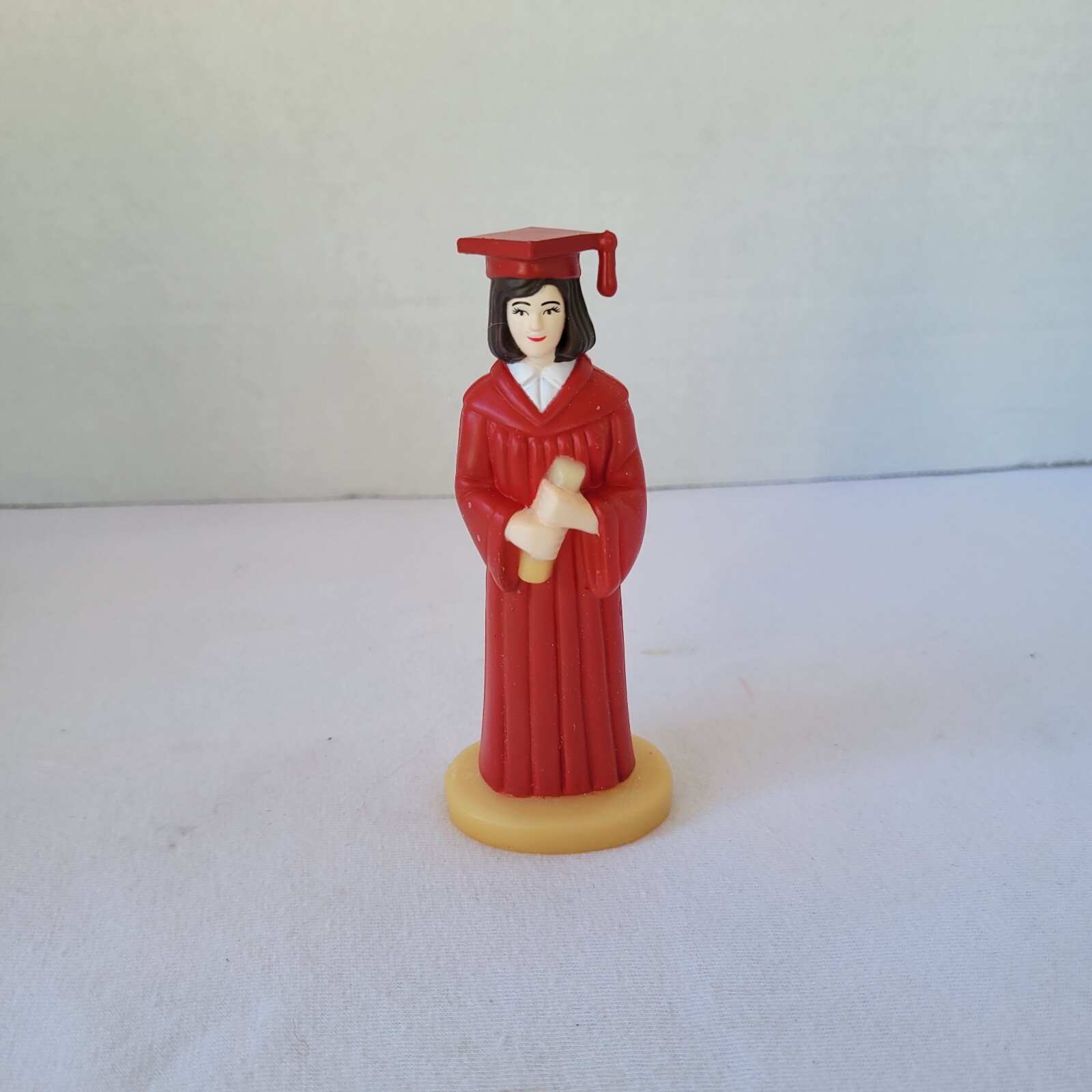 Vintage Graduation Woman Cake Top Red Robe & Cap Caucasian Bakery Crafts 87 (12)