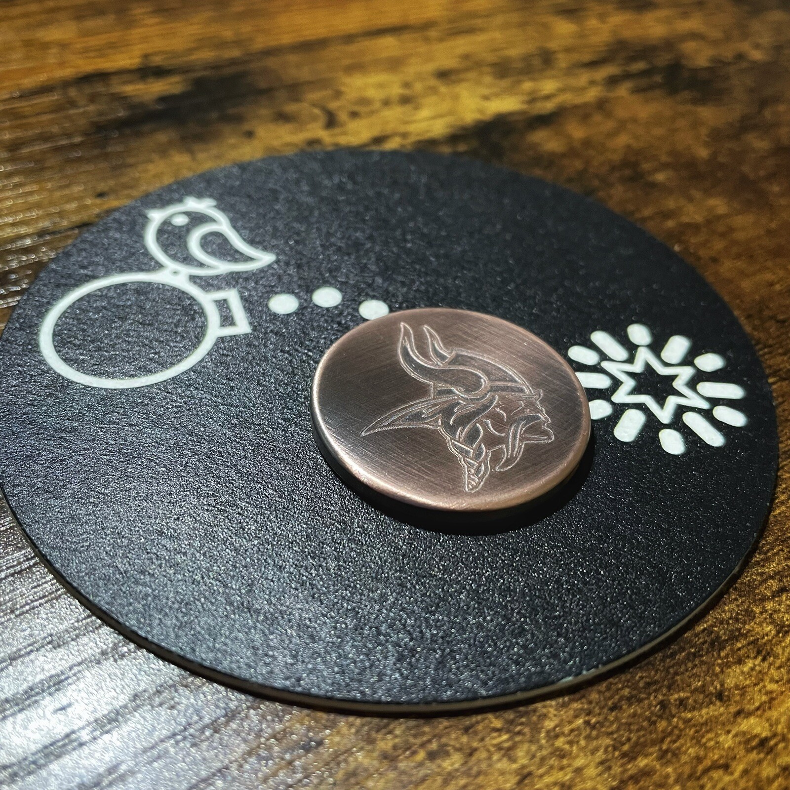 MINNESOTA VIKINGS! 1.5” Laser Engraved Custom Aged Copper Golf Ball Marker!