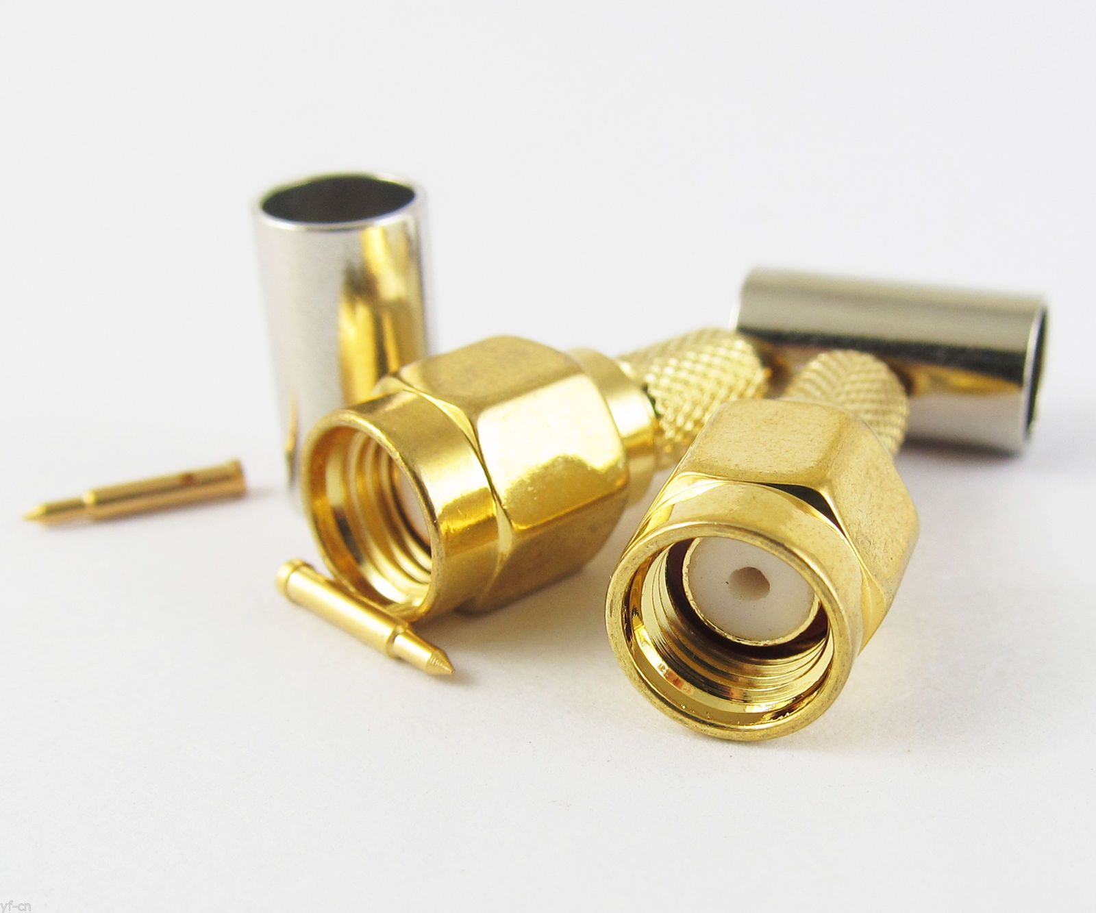 100x SMA Male Plug Straight Crimp for RG58 RG142 RG223 RG400 LMR195 RF Connector