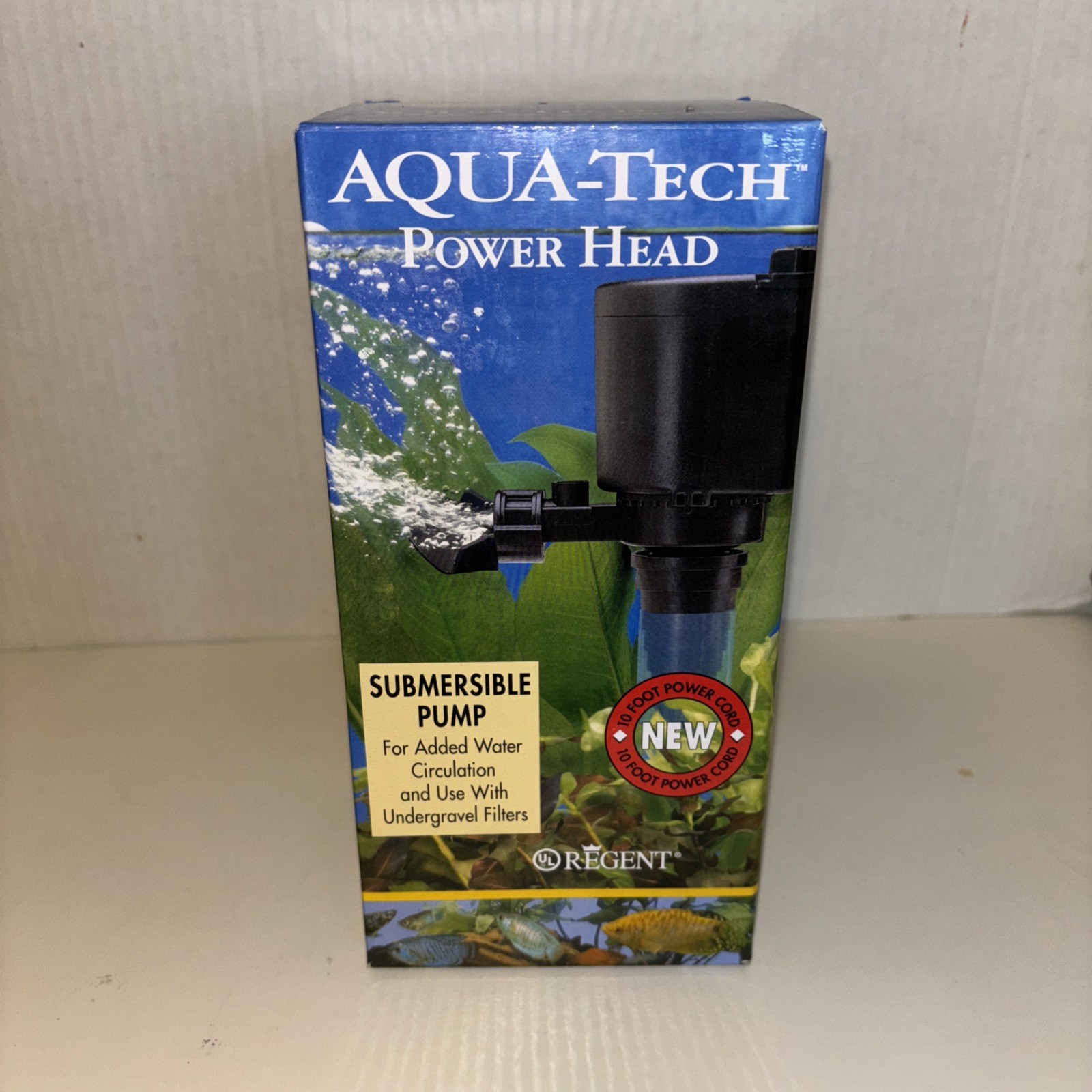 New AquaTech Power Head Submersible Pump Water Circ Use With Undergravel Filters