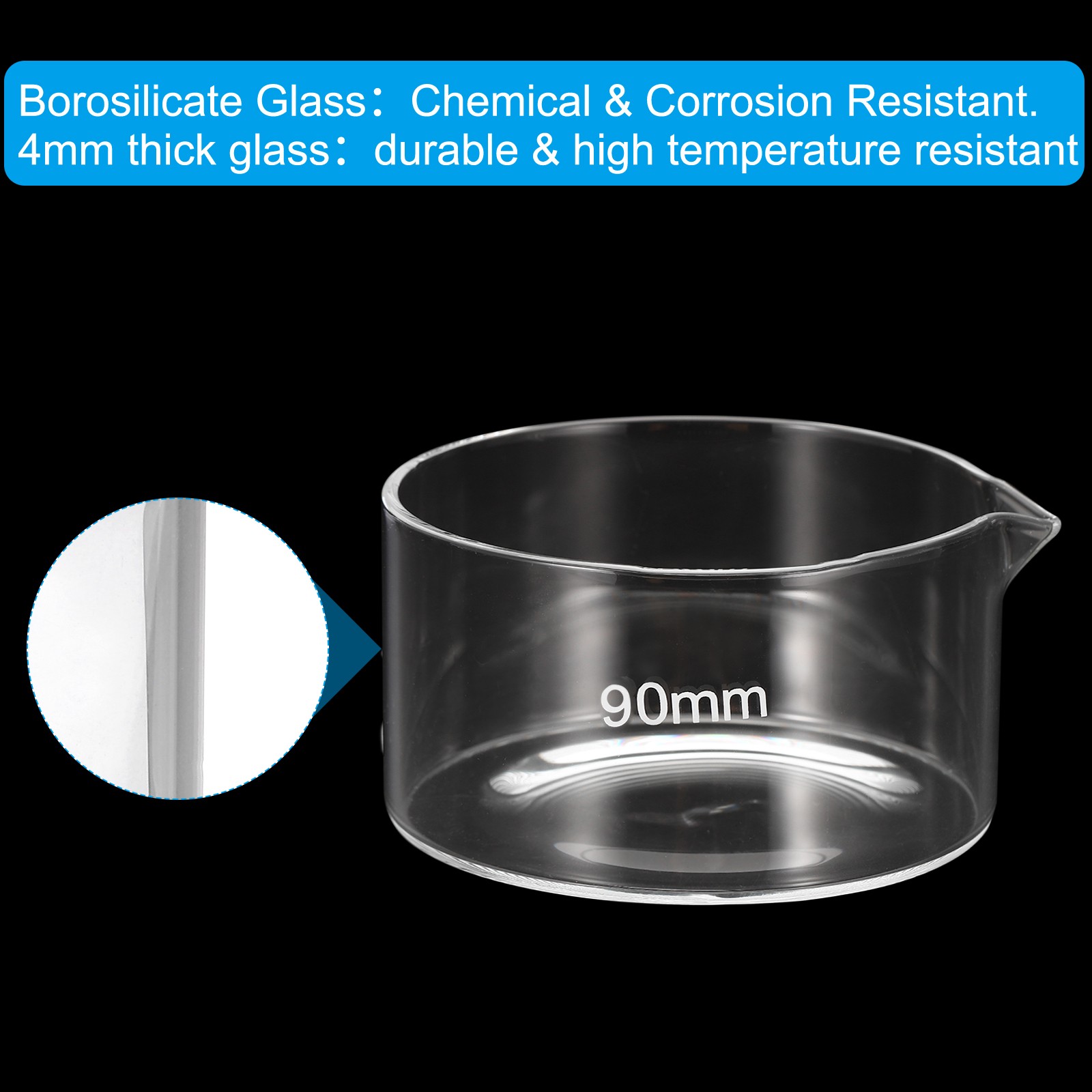 230ml Crystallizing-Dish, Borosilicate Glass Crystallizing-Dished with Spout