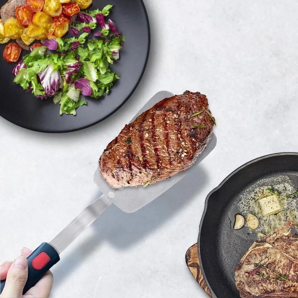 Stainless Steel Flexible Spatula Solid Turner Thin Metal Spatula For Cast Iron S