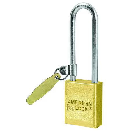 American Lock A42katag Padlock, Keyed Alike, Long Shackle, Rectangular Brass