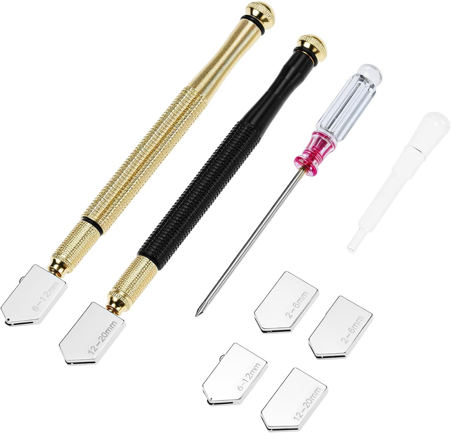Glass Cutter Tool Set 2Mm-20Mm, 9 Pcs Mirror Cutting Tool, 6 Replaceable Glass C