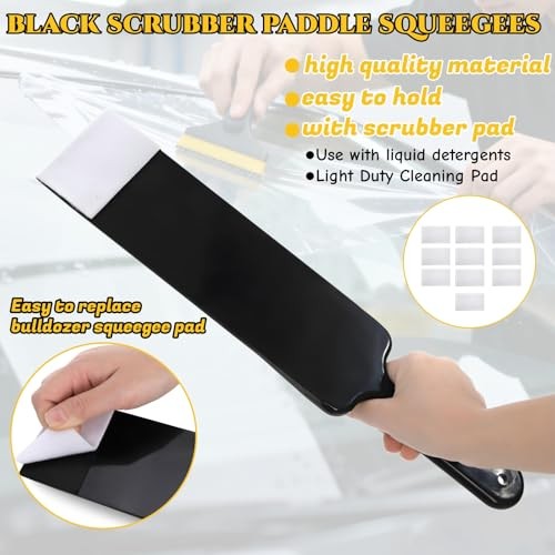 4 Pieces Window Tint Tools, Long Handle Bulldozer Squeegee Scrubber Paddle