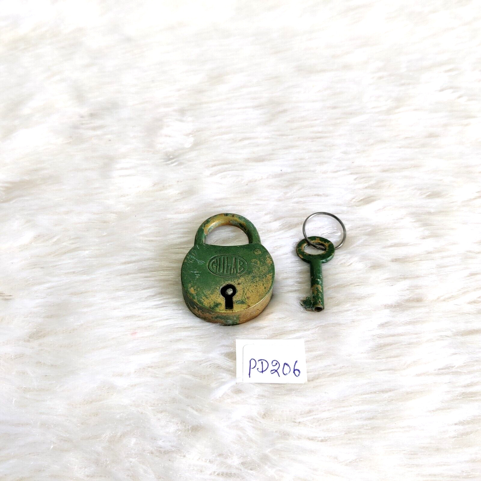 Vintage Gulab Brass Padlock With Original Key Old Decorative Collectibles PD206