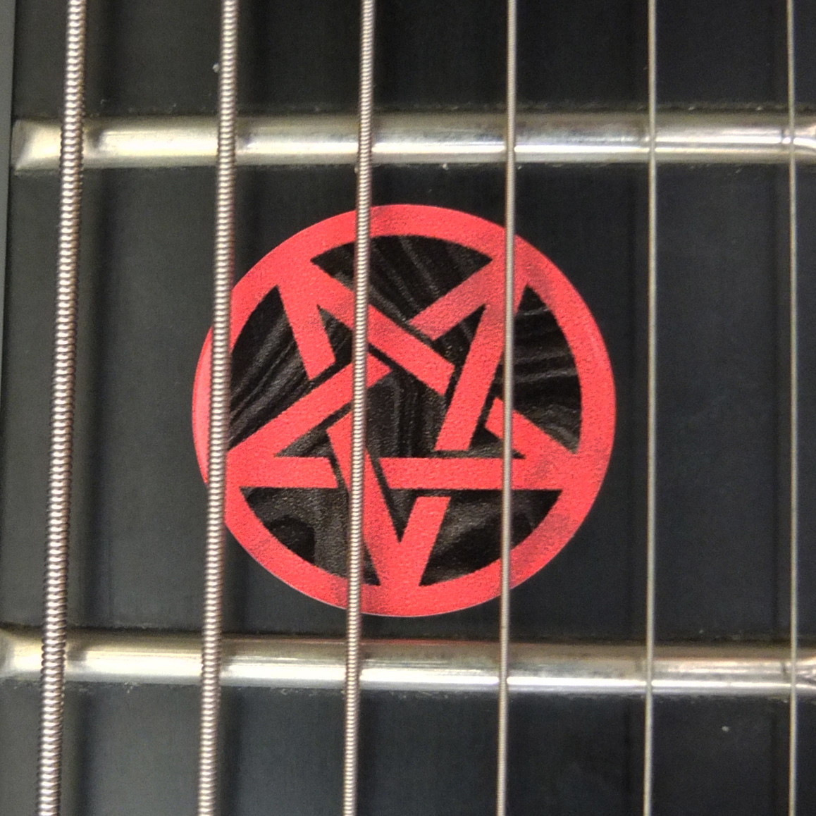 Pentagram RED & BLACK PEARL Fret Markers Inlay Sticker Decal for BASS & GUITAR