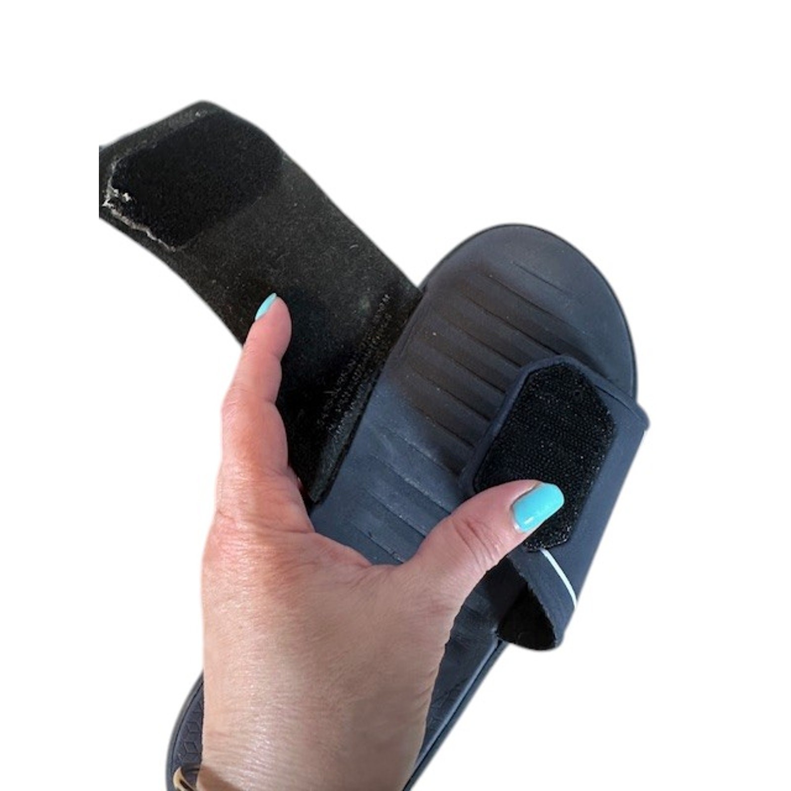 Bass Black Slip on Adjustable Front Summer Slides Men Sz 9