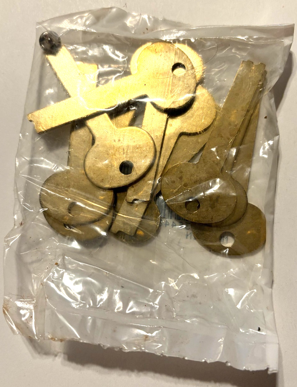 (10) NOS ILCO LB6 Uncut Flat Key Blanks for LeFebure safe deposit boxes LOW SHIP