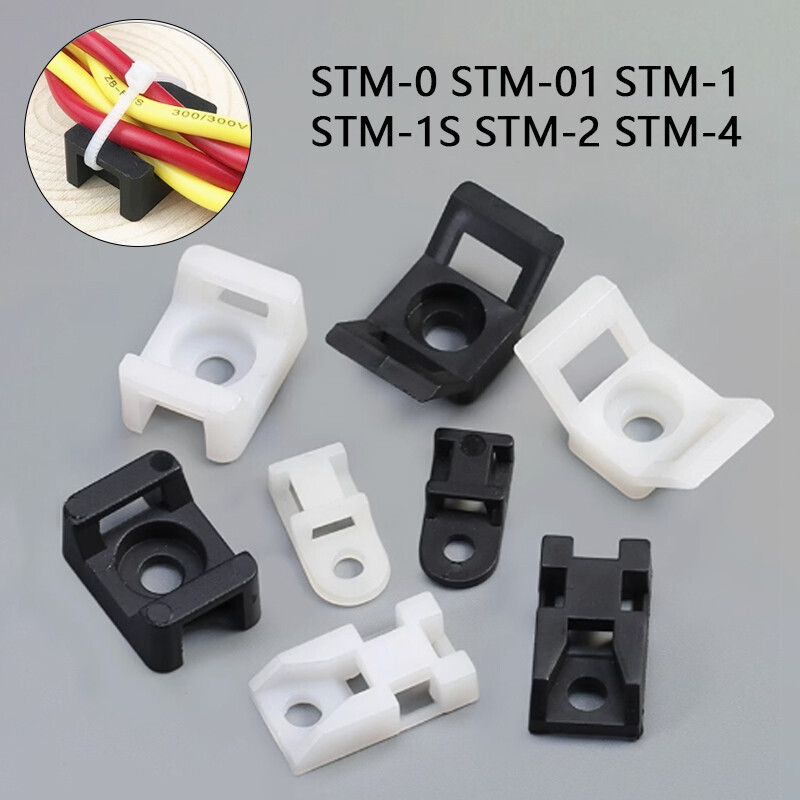 STM Cable Zip Tie Base Clips, Screw Mount Saddle Cradle Fixing Clips Holders