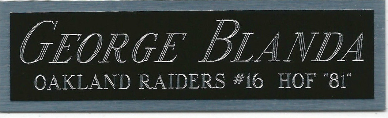 GEORGE BLANDA RAIDERS NAMEPLATE AUTOGRAPHED SIGNED FOOTBALL HELMET JERSEY PHOTO