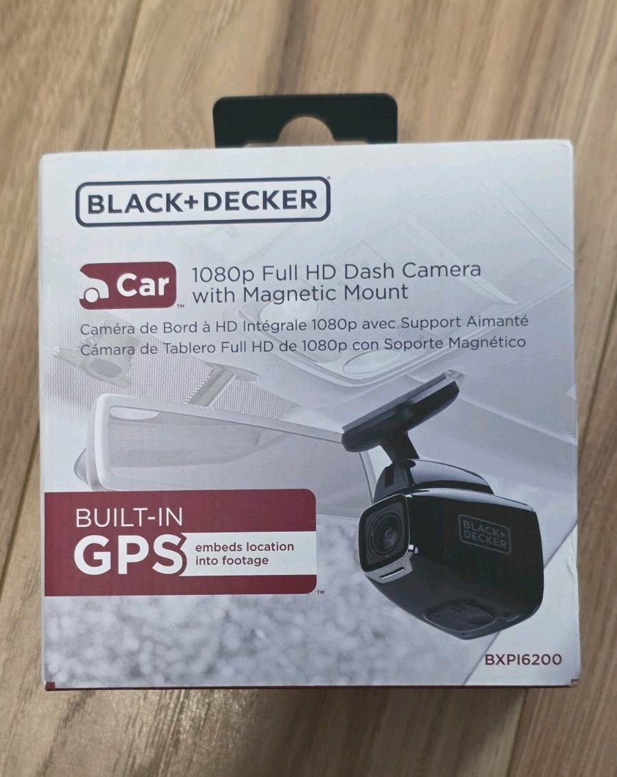 BLACK+DECKER BXPI6200 1080P Full HD Dash Camera GPS Magnetic Mount No MicroSD