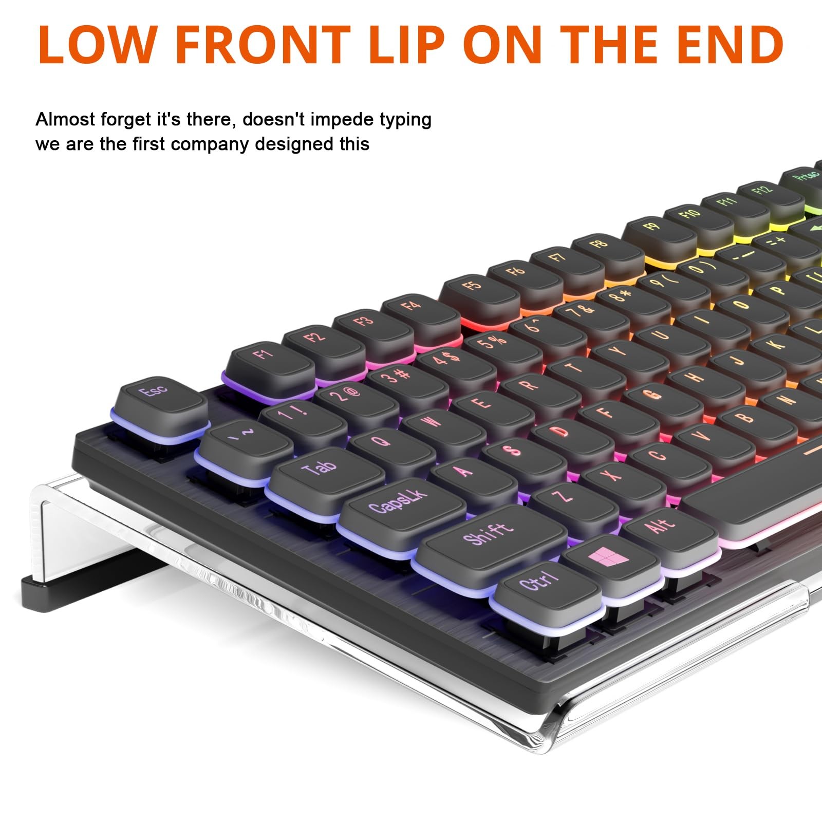 Ergonomic Computer Keyboard Stand Acrylic Tilt Riser Clear Anti Slip