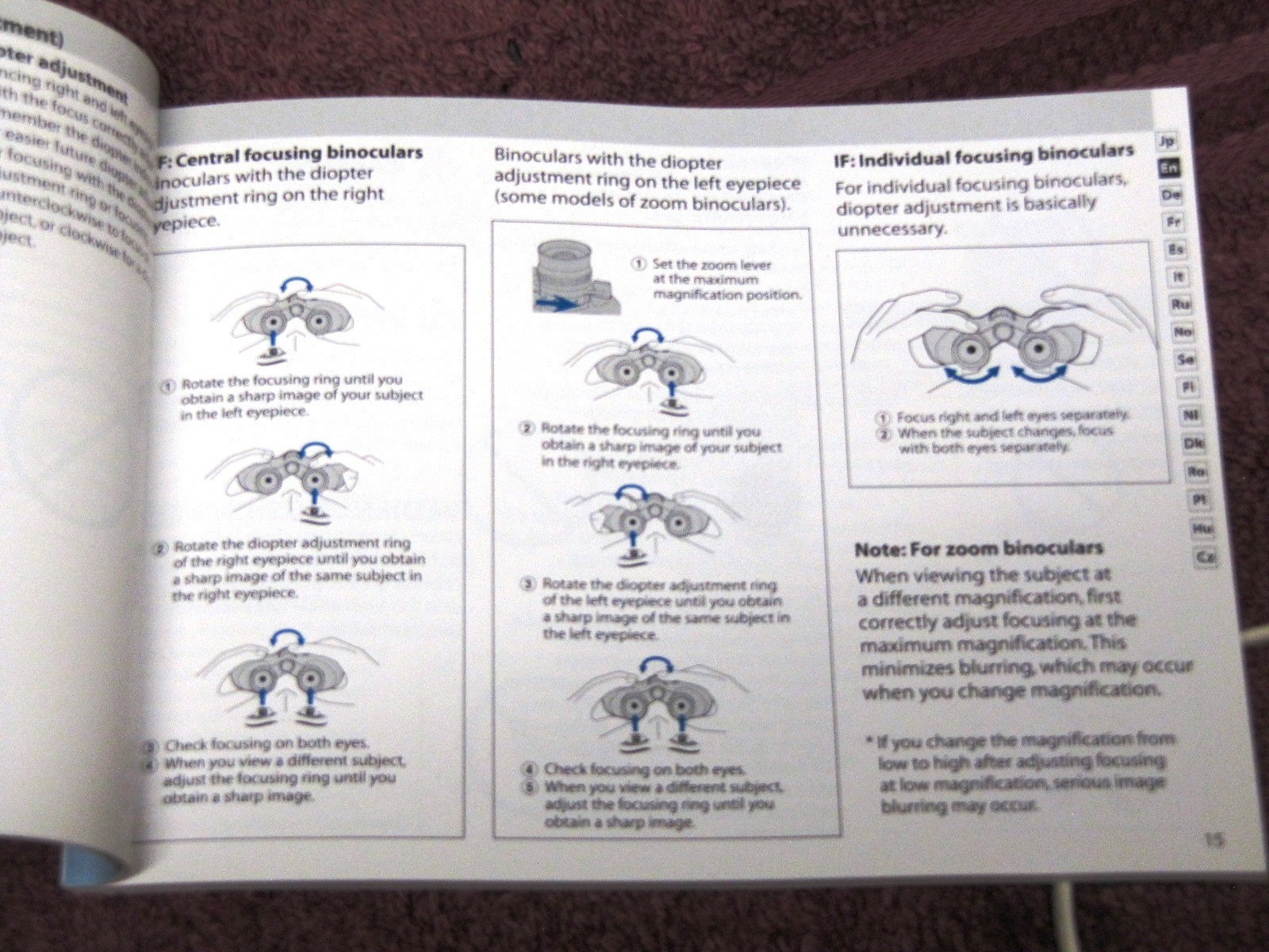 NIKON BINOCULAR Owners Instruction Manual EII 10x35 Extreme ATB Monarch HG Scope