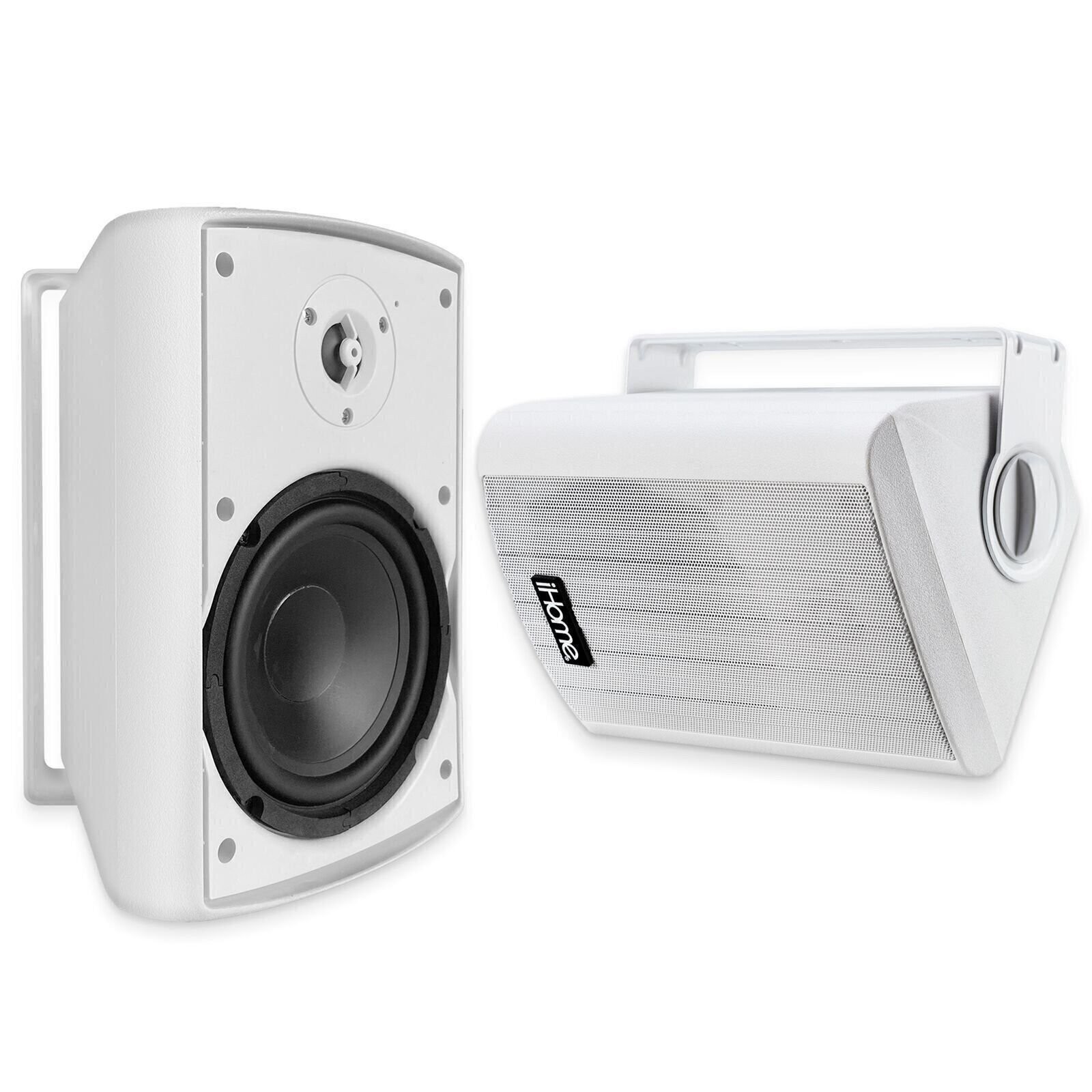 IHome 4" Inch Bluetooth Outdoor 100W Watts Waterproof Wall Mounted Speakers Pair