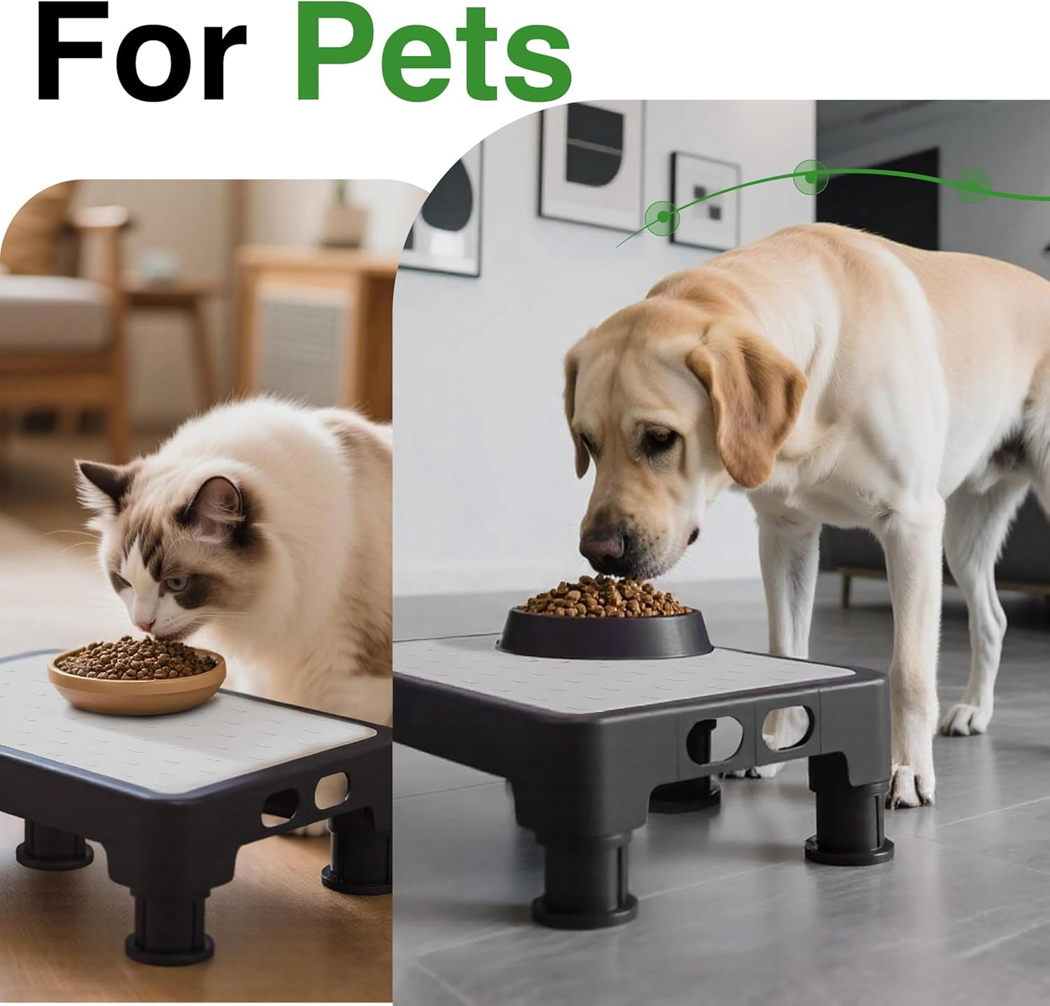 Adjustable Step Stool for Bed, Bathtub, Car and Kitchen, 4-Level Height 3.4"-5",