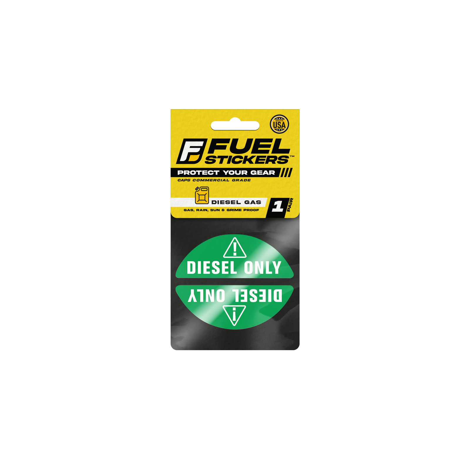 Diesel Only Sticker for Fuel Cap - 1 Pair - Green Labels