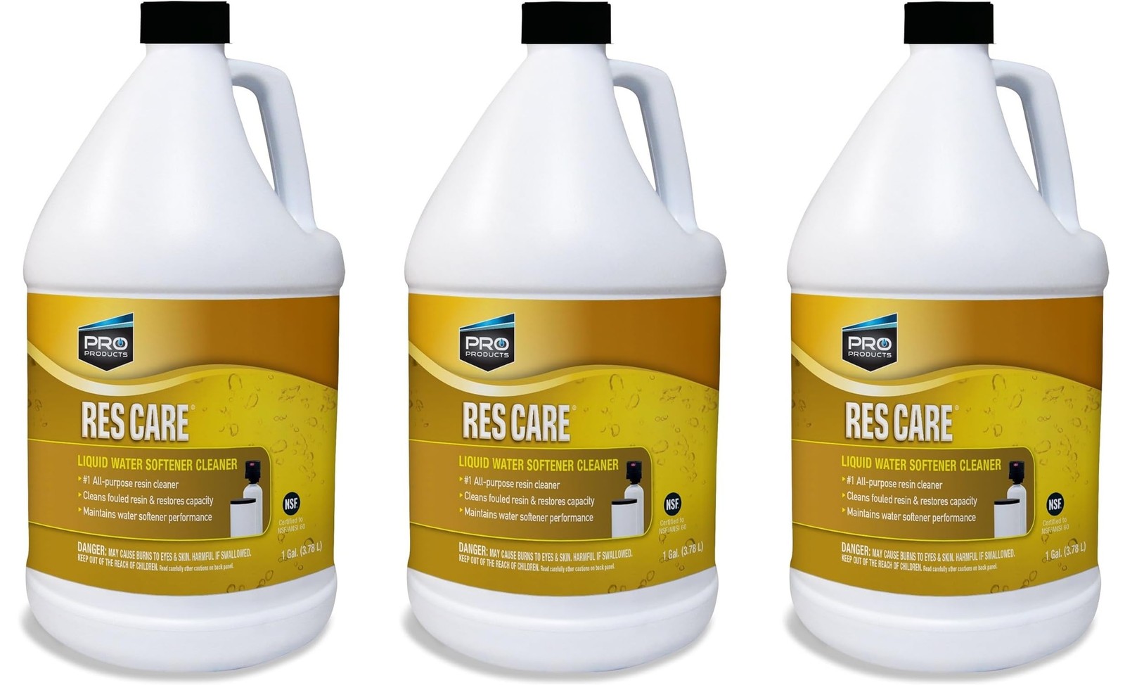 ResCare RK02B All-Purpose Water Softener Cleaner Liquid Refill,1Gallon,Pack of 3