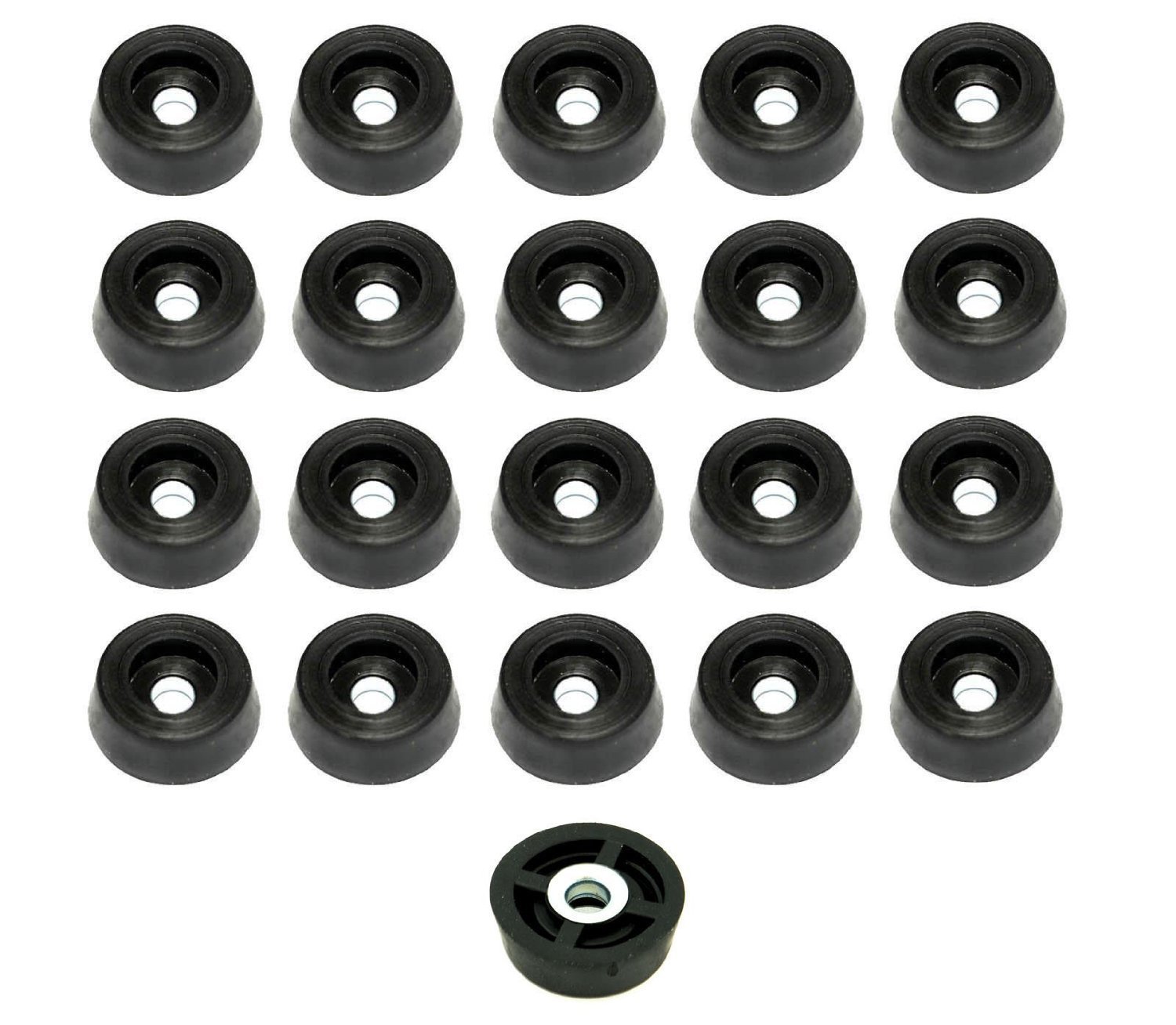 20 SMALL ROUND RUBBER FEET .671 W x .250 H - FOOD SAFE CUTTING BOARDS - US MADE