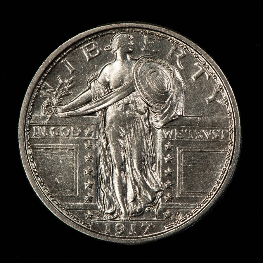 1917-D Type 1 Standing Liberty Quarter Denver US Mint American Coin - Excellent