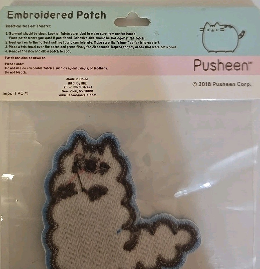 Pusheen Embroidered Patch. 2018. New In Bag