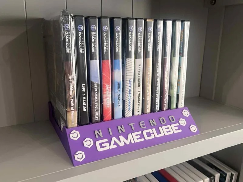 Nintendo GameCube Game Display Stand Purple Shelf Holder Organizer Retro GC