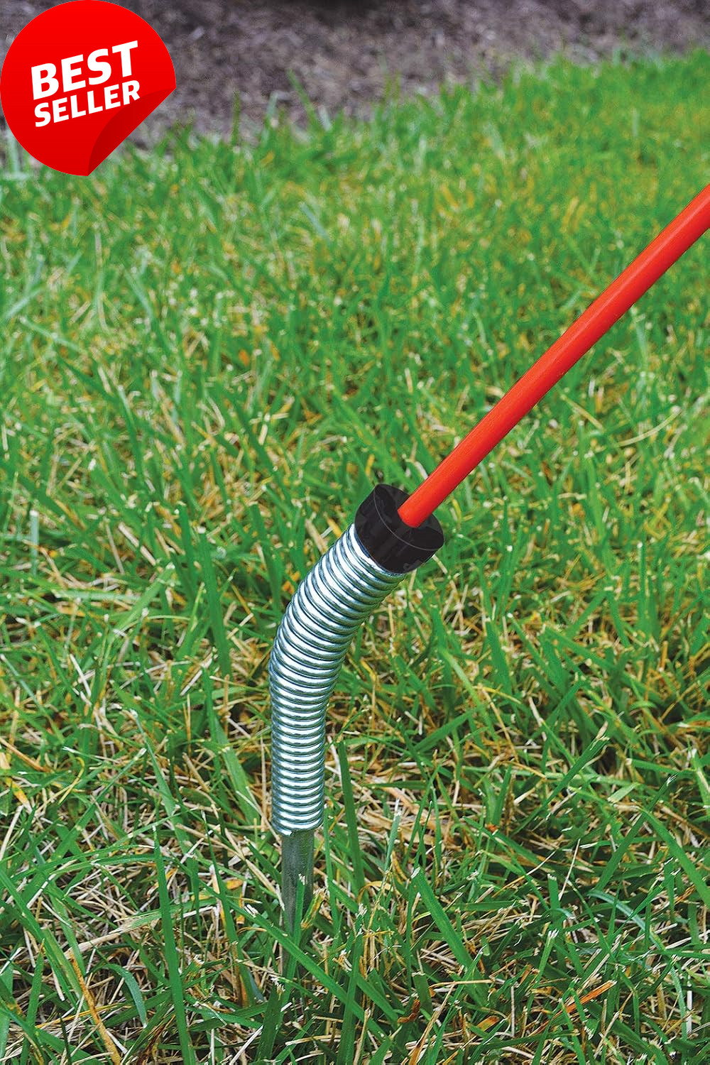 847396 Driveway Marker Stake, Spring Back, Reflective Silver, Snow Poles, 2-Pack