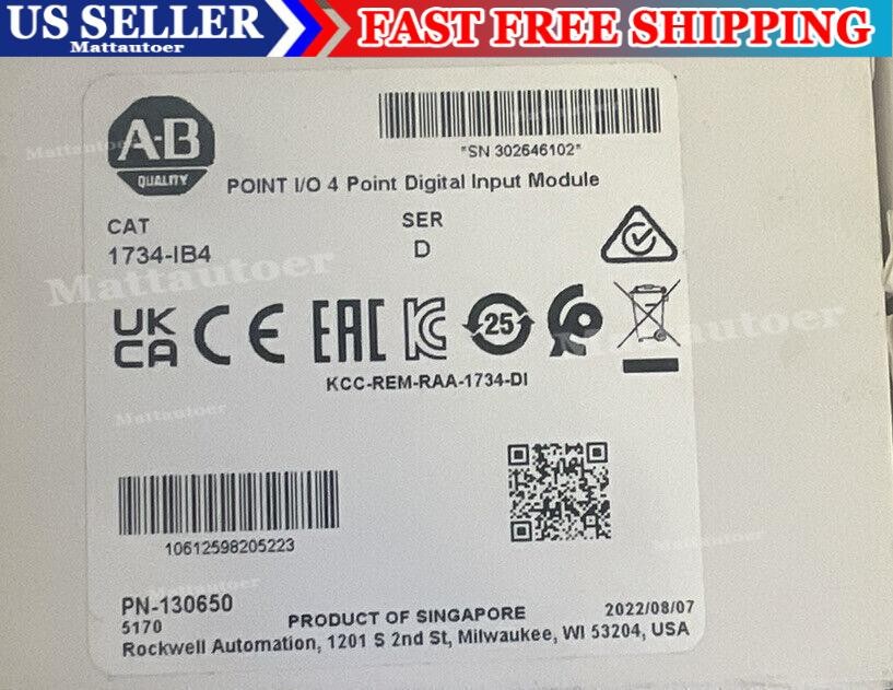 2022 New Sealed Allen Bradley 1734-IB4 Point I/O 4 Point Digital Input Module US