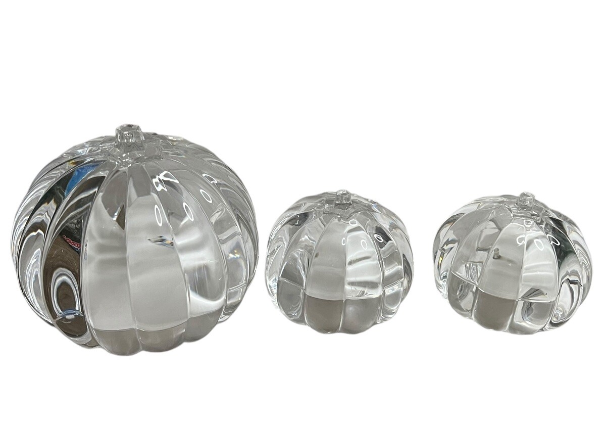 Ikea FORUNDERLIG Pumpkin Light Acrylic Prism Affect Clear Set Of 3