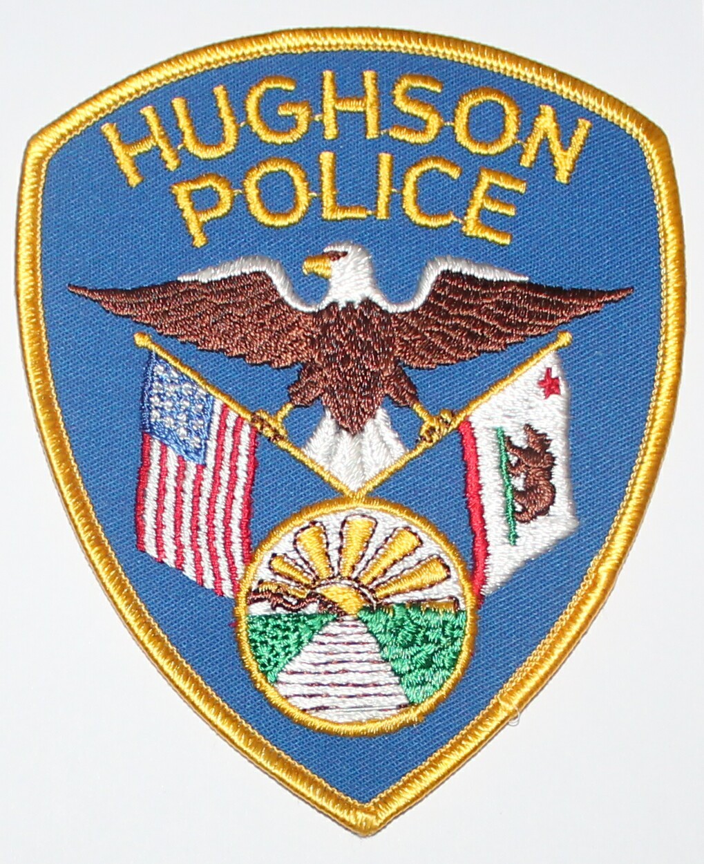 Defunct HUGHSON POLICE Stanislaus County California Ca PD patch