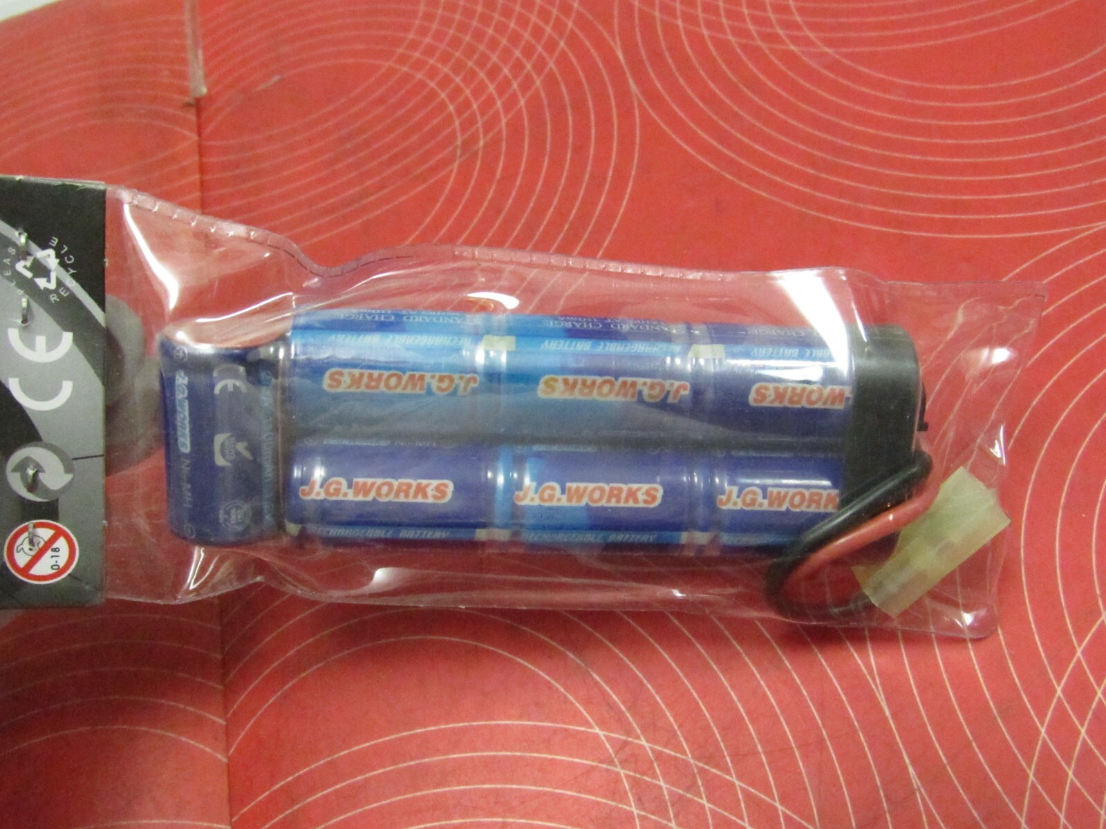 J.G Works 1100mA Ni-MH Battery W/ Mini Tamiya Plug For Airsoft Gun/RC Car. #0234