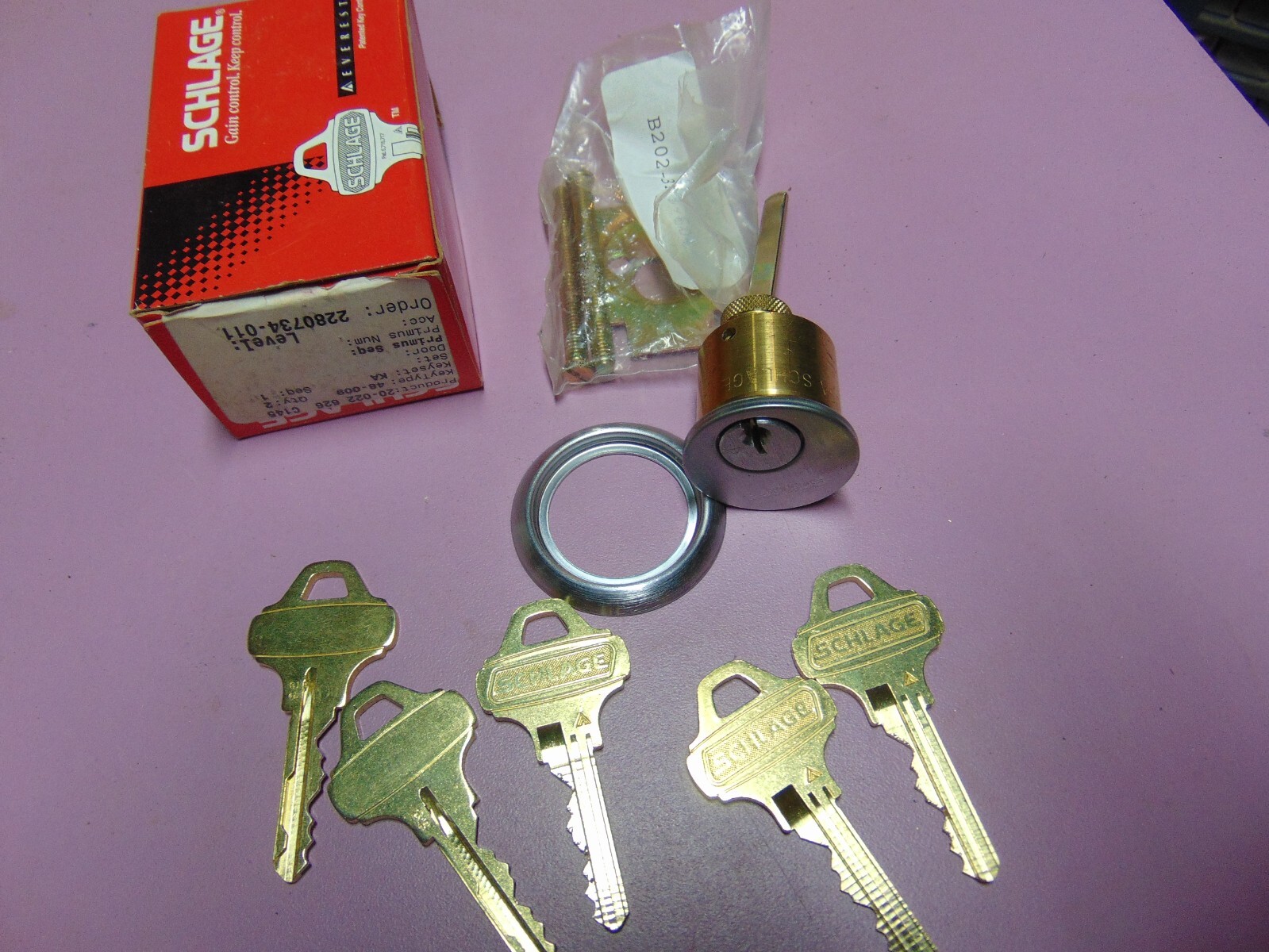 5  KEYS   EVEREST SCHLAGE RIM  LOCK C145  KEYS  CUT THE SAME     LOCKSMITH