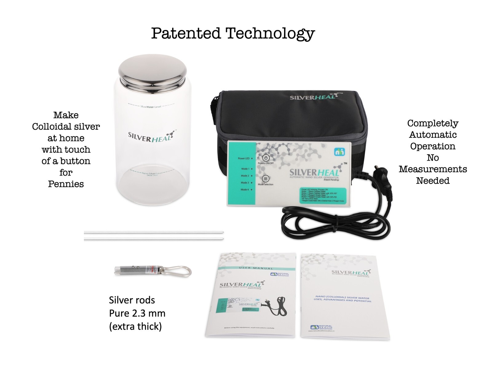 SILVERHEAL Colloidal Silver Generator I Fully Automatic I No measurements Needed