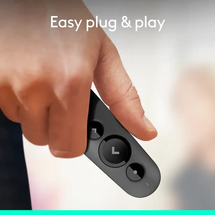Logitech - R500s Presenter Bluetooth and USB Remote Control - Graphite