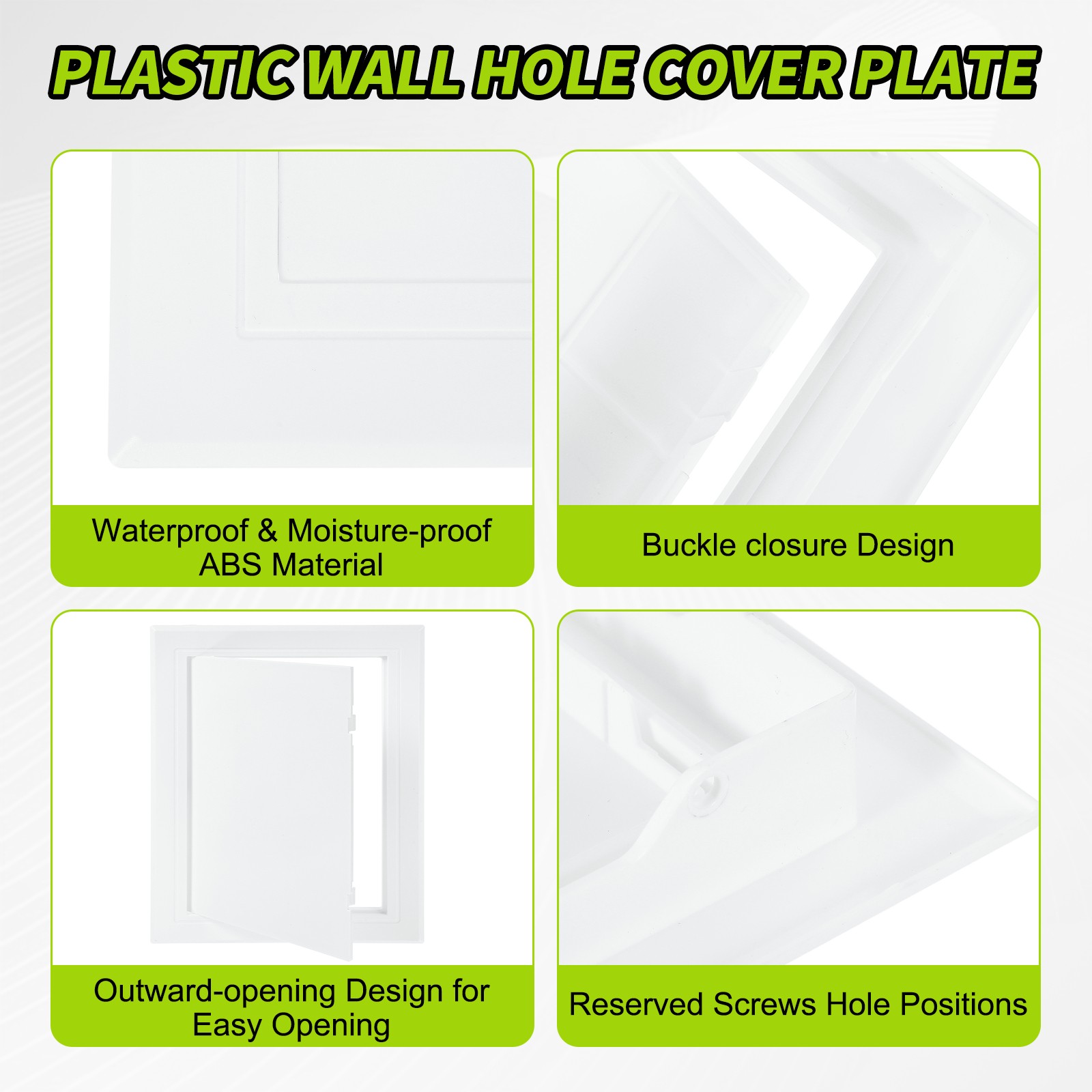 6x7.9 Inch Access Panel for Drywall and Ceiling, ABS Plastic Material (White)