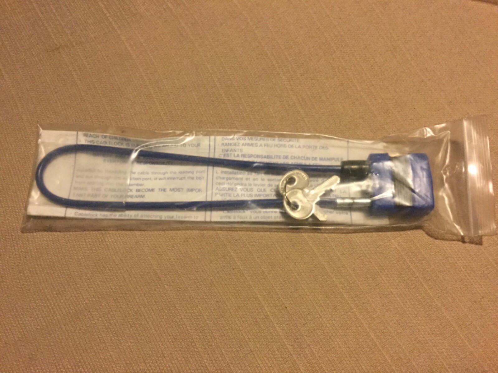 Noble Security NG-430 Blue Cable Gun Lock with two keys